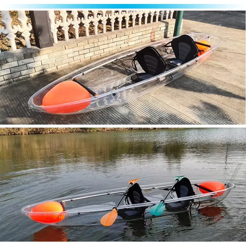 11FT 2-Person PC Kayak, Wholesale Clear Crystal Fishing Canoe