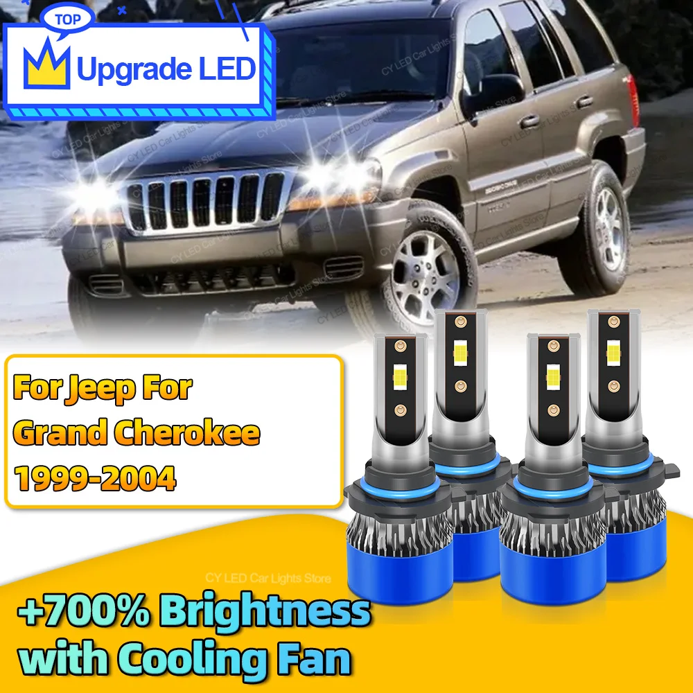 

4 шт. 30000LM Canbus автомобильные светодиодные фары лампы HB3 HB4 авто фары лампы для Jeep для Grand Cherokee 1999 2000 2001 2002 2003 2004