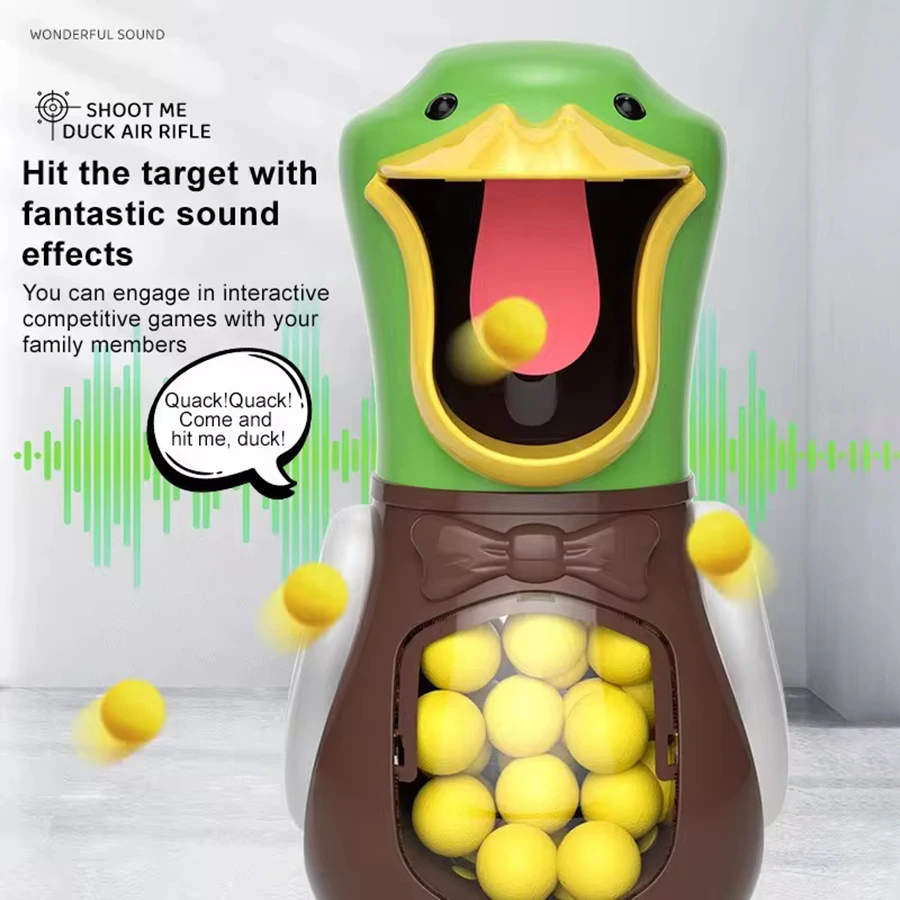 Lucht aangedreven ​ Hongerig Schieten Eend Speelgoed Zachte Kogel Bal Schieten Elektronische Scoren Battle Duck Sniper Delight Game Eend Speelgoed Geschenken