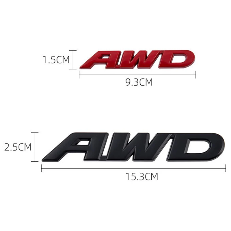 3D Metal AWD Logo Letters Car Trunk Emblem Fender Badge Decal Sticker For Honda Civic CRV Mazda Toyota RAV4 Volvo Accessories - Image 6