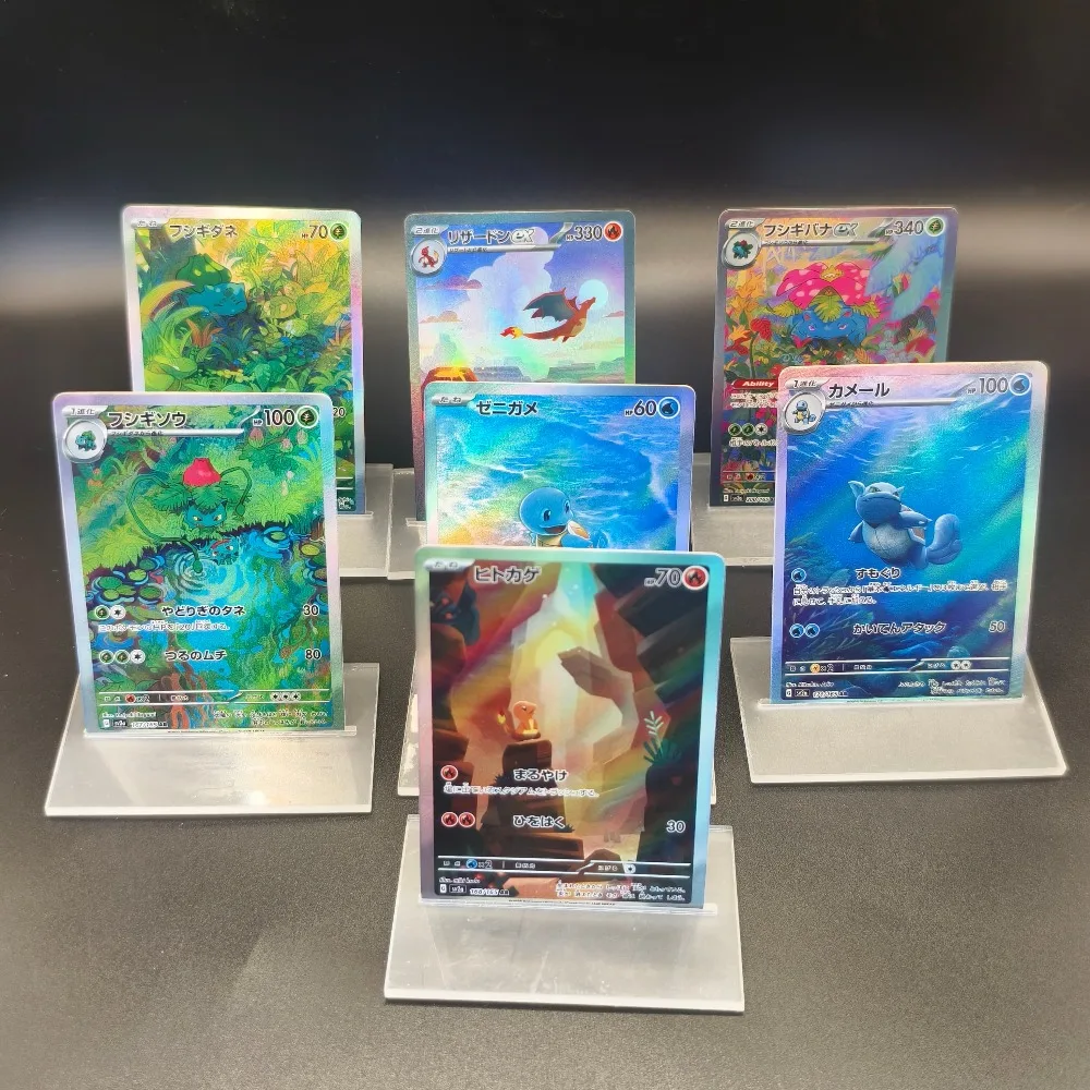 

Pocket PKM PTCG Scarlet & Violet - 151 Proxy Charizard Blastoise Venusaur Ex DIY Japanese Collection Cards Battle Toys Gifts
