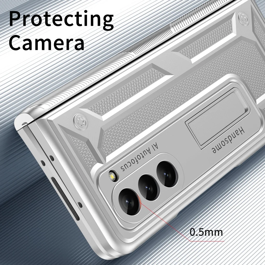 Magnetic Hinge Bracket Case For Samsung Galaxy Z Fold 5 4 3 2 5G Cover Full Protection With Lens Film Protection case