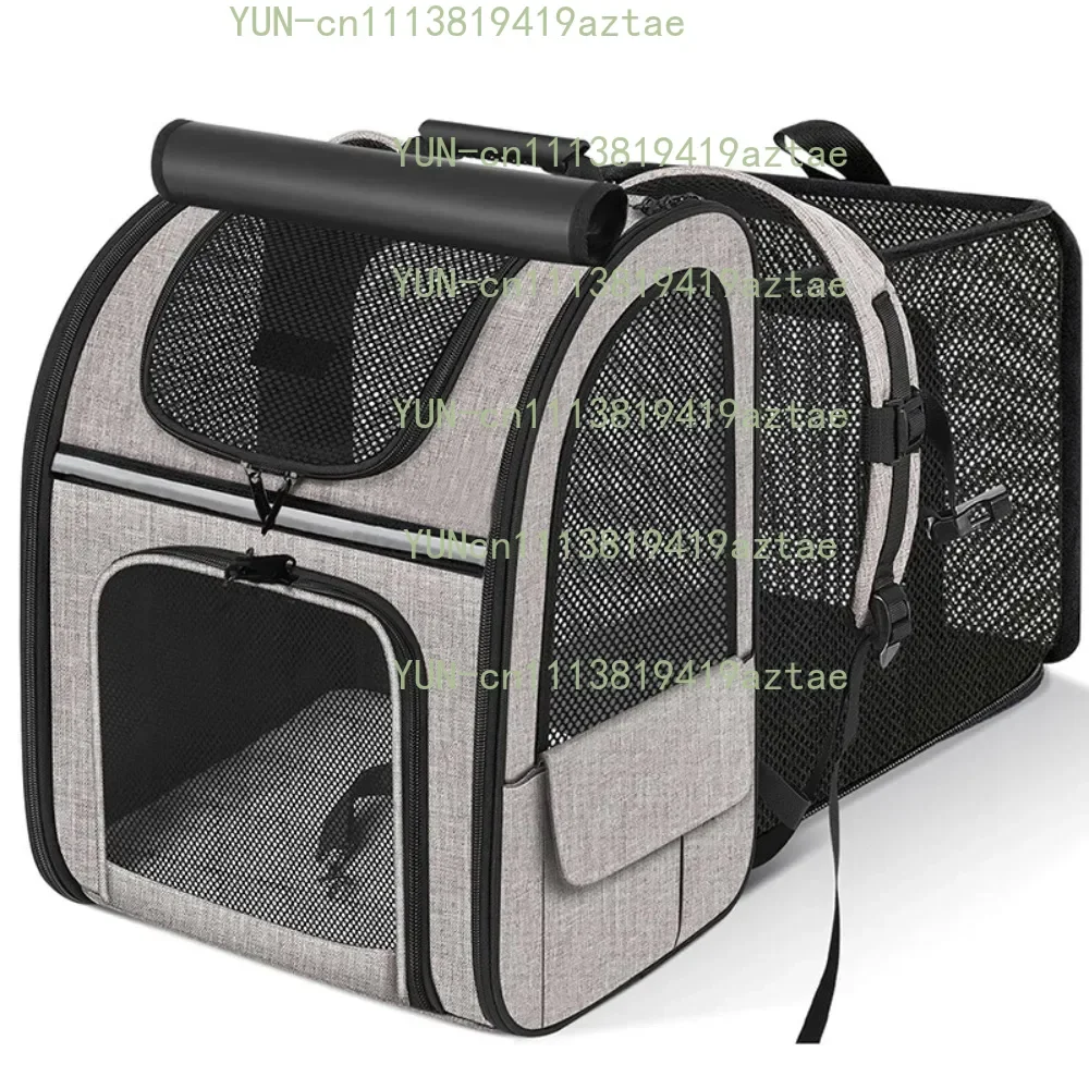 Large Capacity Pet Carrier Backpack Foldable Adjustable Expandable Cat Bag Breathable Portable Puppy Backpack Motorcycle Riding