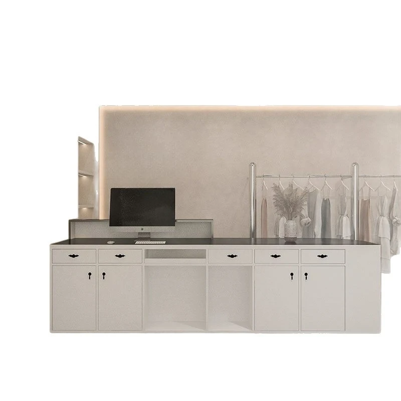 

Stainless steel checkout page store small clothing store front desk