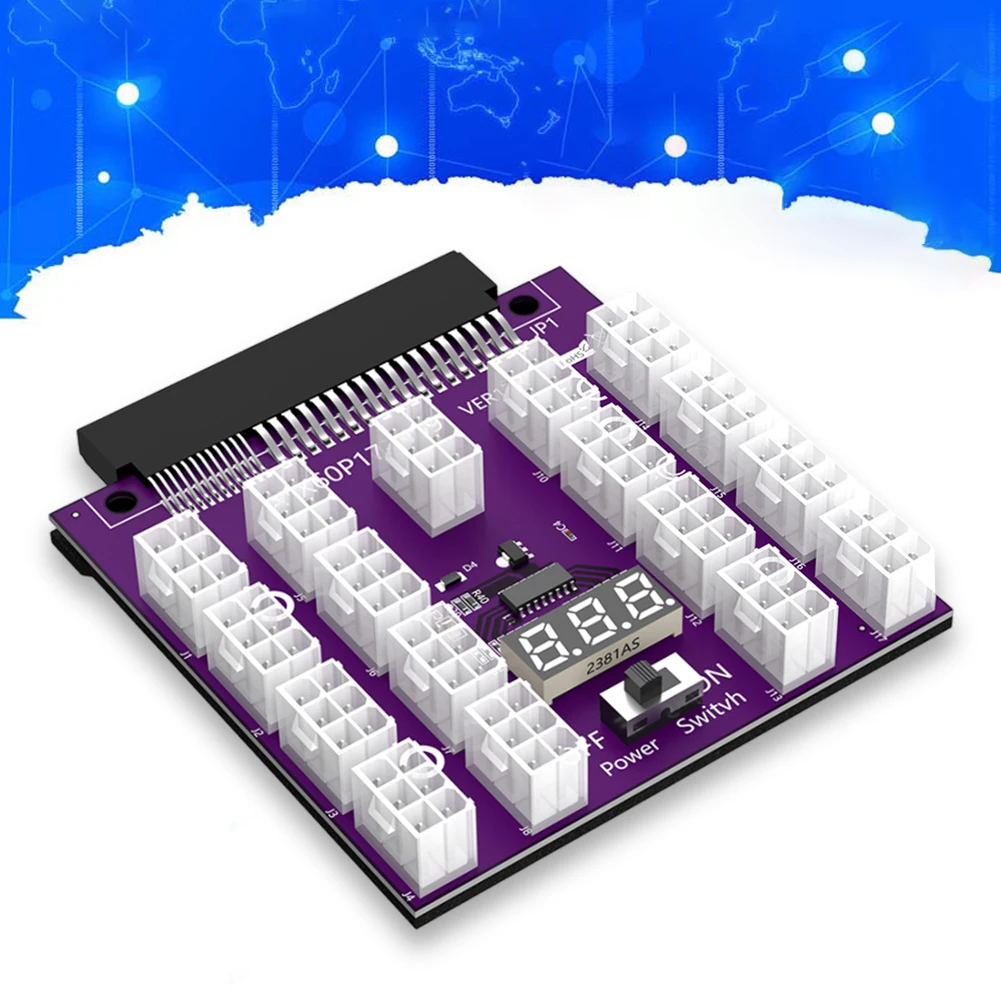 

Коммутационная плата с 17 портами PCI-E ATX, 6 контактов, 12 В, плата питания для сервера, блок питания, адаптер для коммутационной платы