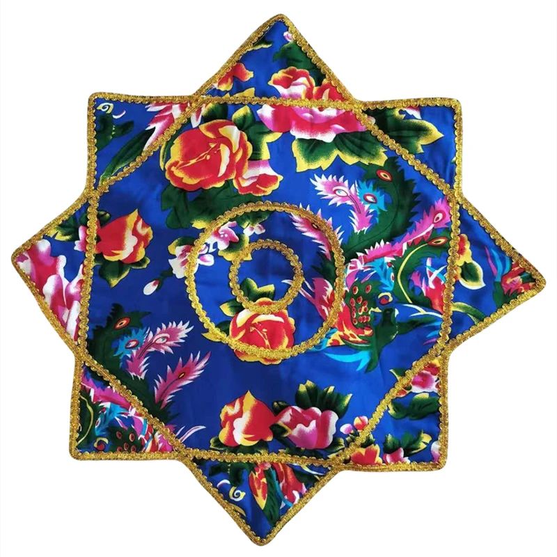 Octagonal Chinese Dance Handkerchief for Northeast Yangge Ethnic Folk Performance Cotton Fabric Grade Specific Accessories