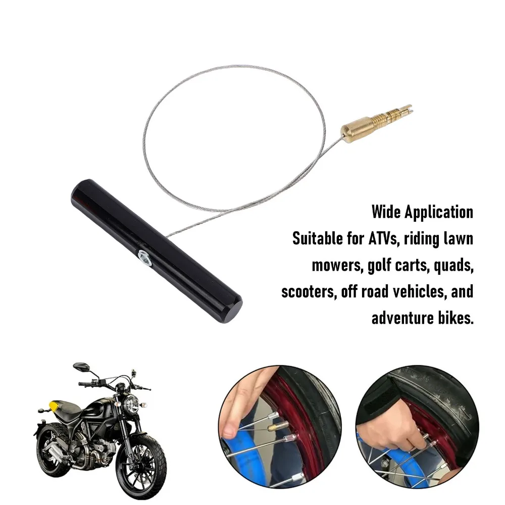 Black / Red Tire Valve Stem Fishing Tool Aluminum Handle Steel Wire Valve Stem Installation Tool Universal Tire Repair Puller