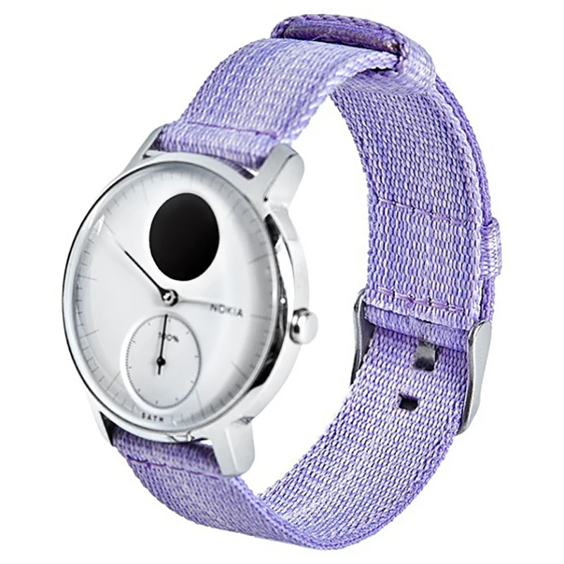 18MM Nylon Strap for Fossil Gen 4 Q Venture HR / Gen 3 Q Venture Smartwatch Wrist Band Purple