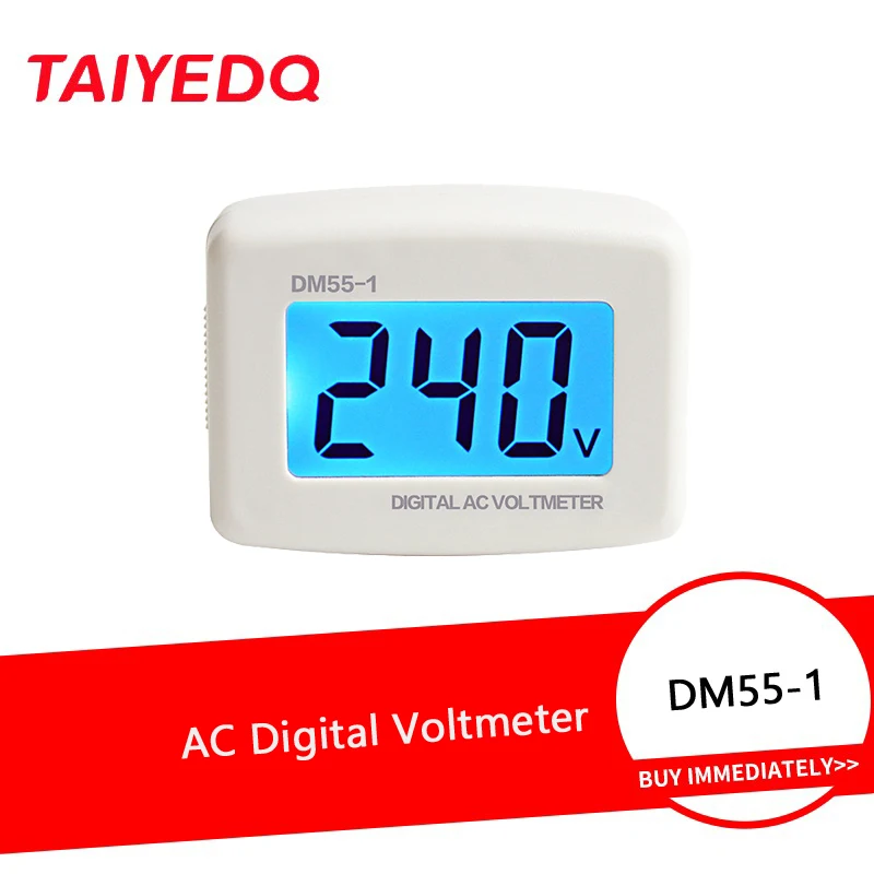 Digital Voltmeter EU US Plug Voltage Meter Socket Voltage Tester LCD AC110-300V Wall Panel Voltmeter DM55-1