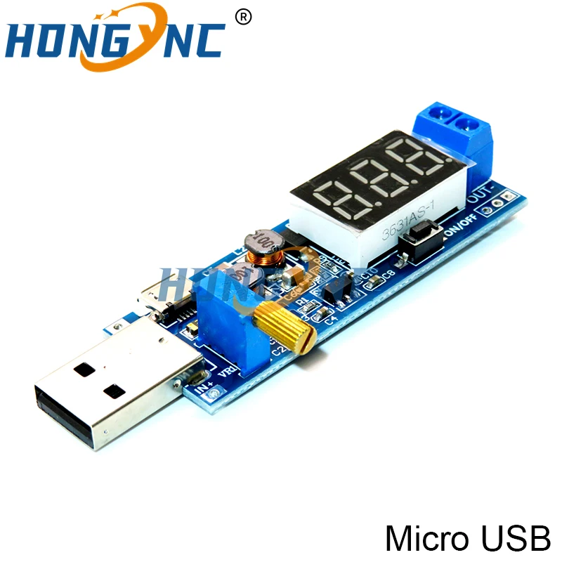 DC-DC 5V to 3.5V / 12V USB Step UP / Down Power Supply Module Adjustable Boost Buck Converter Out DC 1.2V-24V Micro / Type-C USB