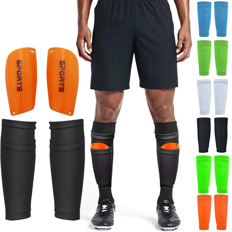 1 Pair Soccer Football Shin Guard Teens Socks Pads Professional Shields Legging Shinguards Sleeves Protective Gear