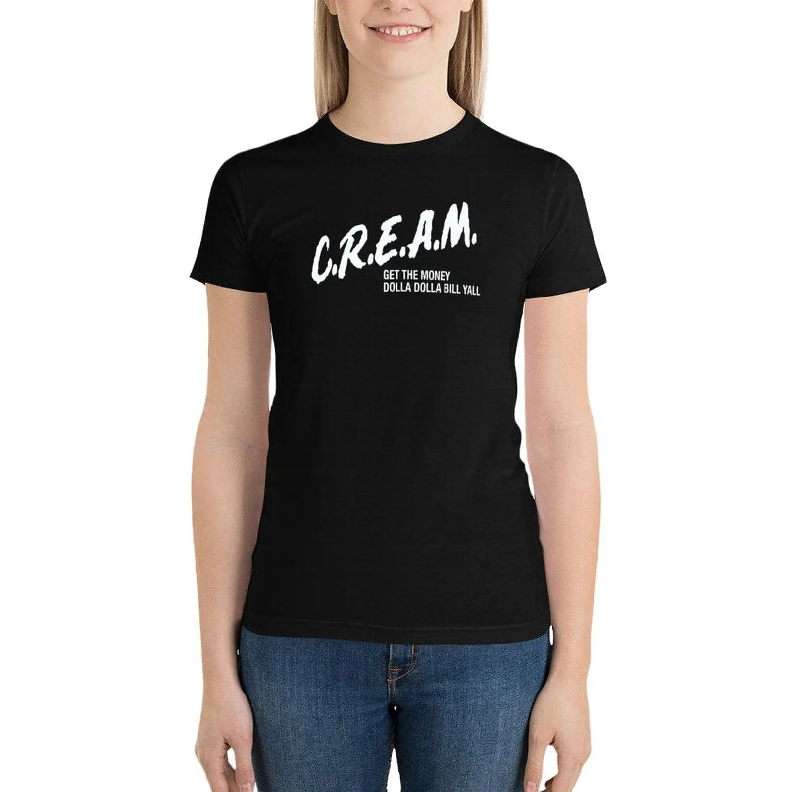 CREAM Get the money dolla dolla bill yall T-Shirt Blouse animal print shirt for girls tees Women's cotton t-shirt