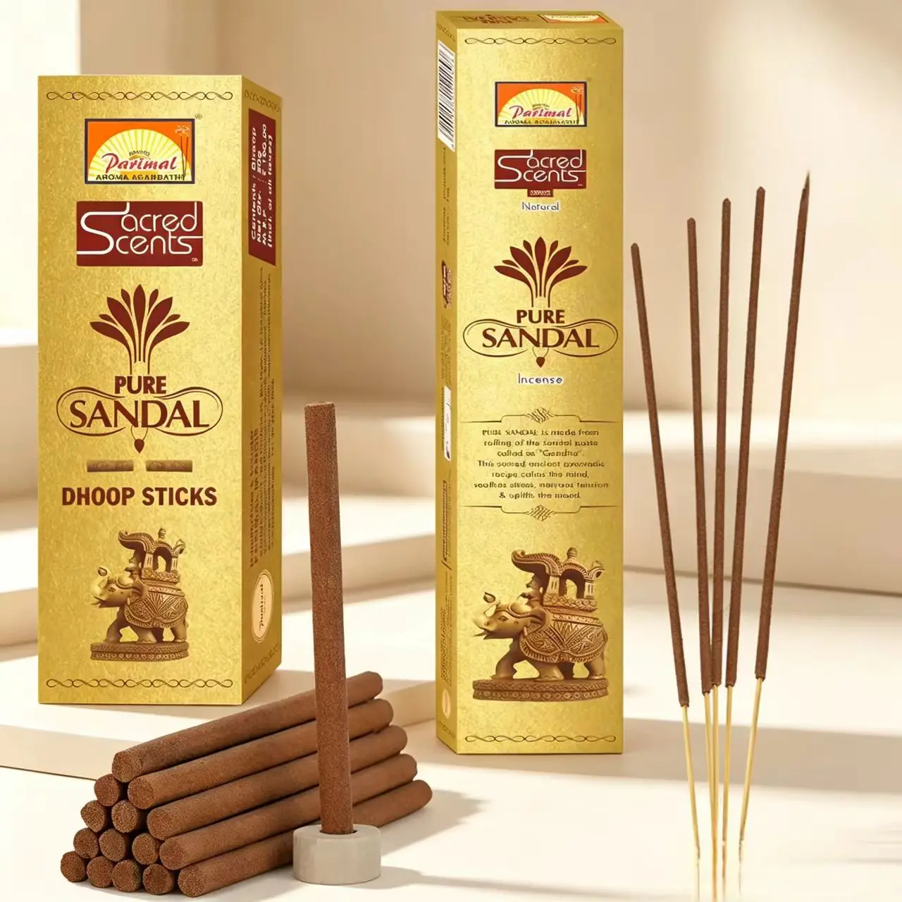 Indian Handmade Pure Sandal Incense Sticks, Wardrobe Odor Remover Agarbatti, Indoor Purifying Meditation Aromatherapy Incense