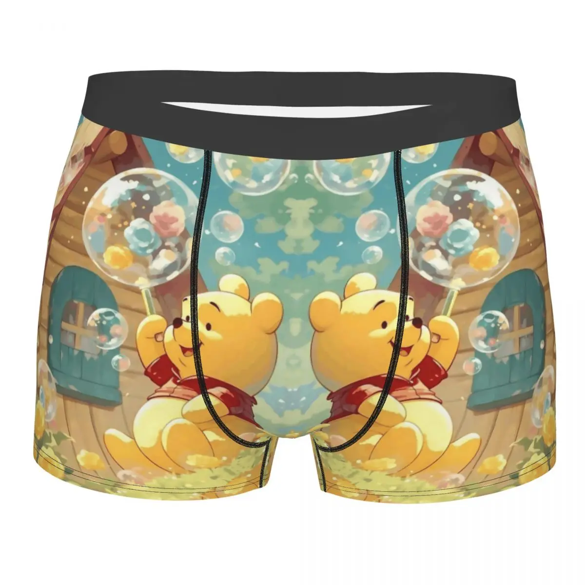 

Custom Adorable Winnie Pooh Boxer Shorts For Homme 3D Printed Yellow Bear Underwear Panties Briefs Breathable Underpants