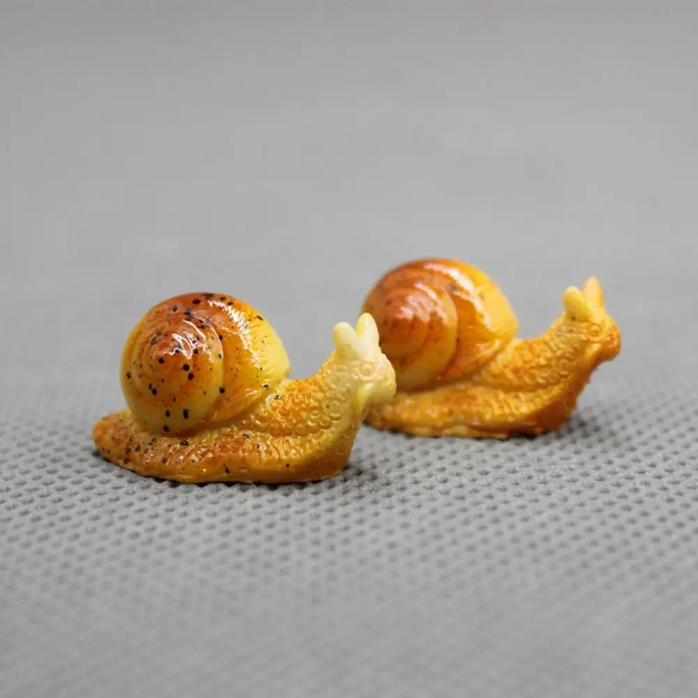 Simulation Cute Handicraft Fairy Easy Use Micro Landscape Succulent Snail Ornament Resin Craft Snail Model Miniature Figurine