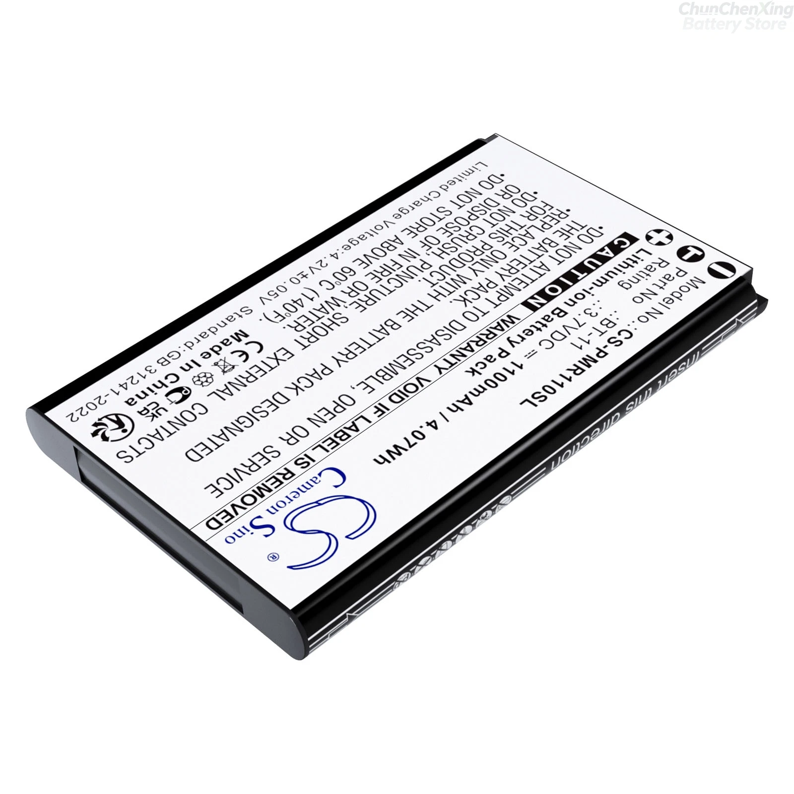Cameron Sino 3.7V 1100mAh Replacement Speaker Battery for Pliant 2.4GHz Belt Packs MicroCom M 900MHz M Beltpacks BT-11 BT-11-PT