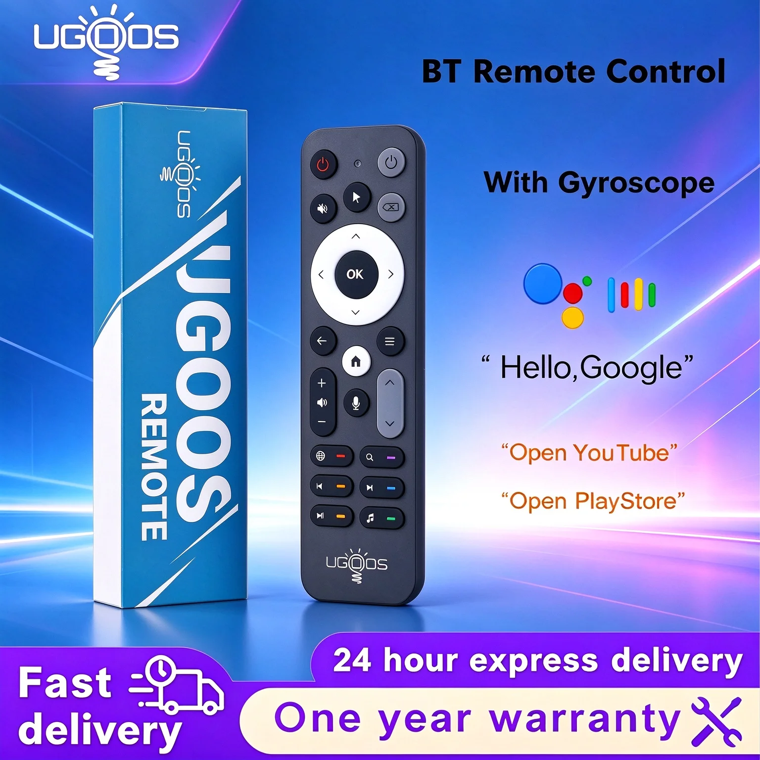 UGOOS UR02 Bluetooth Voice Remote Control Gyro Air Mouse IR Learning Fit UGOOS AM8 PRO AM6B X4 TOX1 TOX3 TOX4