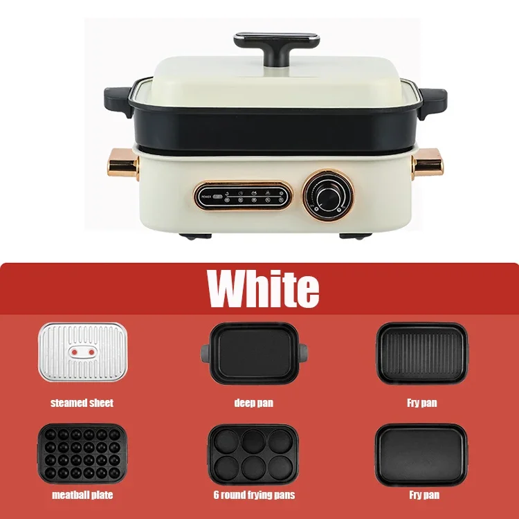 Kitchen Appliances 4.5L Electric Multi non-stick coating cooking hot pot 1400W Electric skillet images - 6