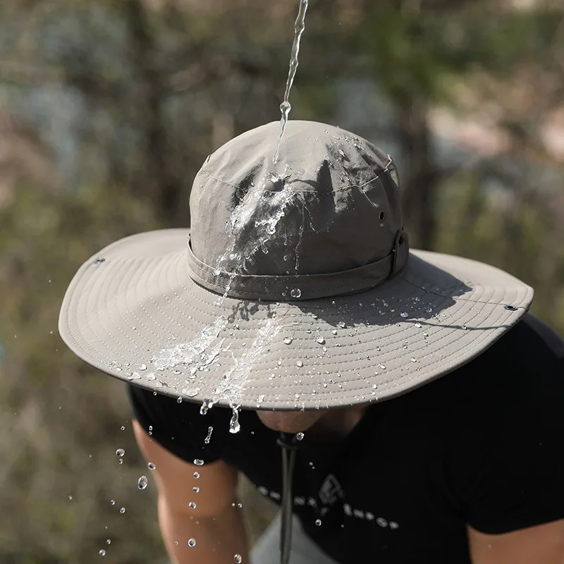 Chapeau de pêche de protection solaire pour hommes, maille respirante, casquettes de camping et de randonnée, chapeau de soleil anti-UV, casquettes