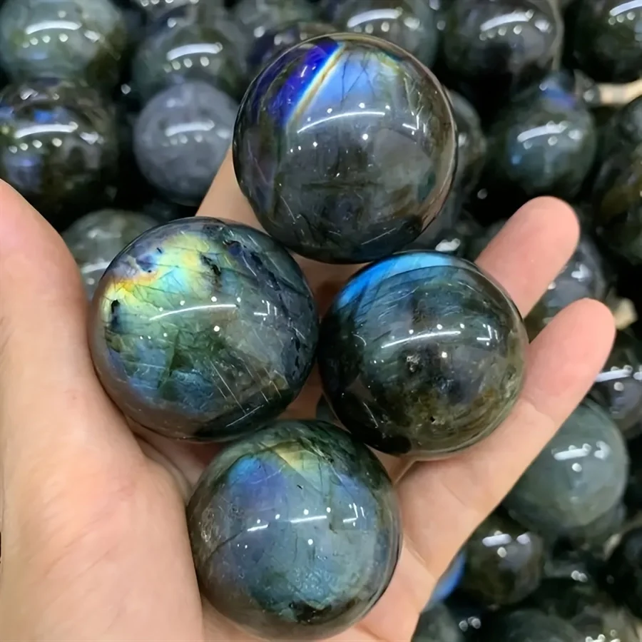 3-6CM Natural Labradorite Crystal Polished Sphere Ball 100% High Quality Healing Crystal Gemstone Flash Glossy Stone Decoration