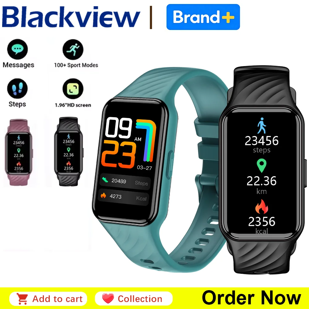 Blackview R10 Smartwatch, TFT-Bildschirm, Blutsauerstoff, Herzfrequenz, Bluetooth, Gesundheitsmonitor, Sport-Armbanduhr für iOS, Android, Männer und Frauen