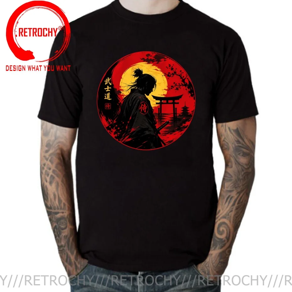 Funny Design Samurai Japanese Kanji  SRed Doublet Men Fashion Trendy Casual Clothing Stylish Tops Tee Shirt Leisure Tshirt Men's