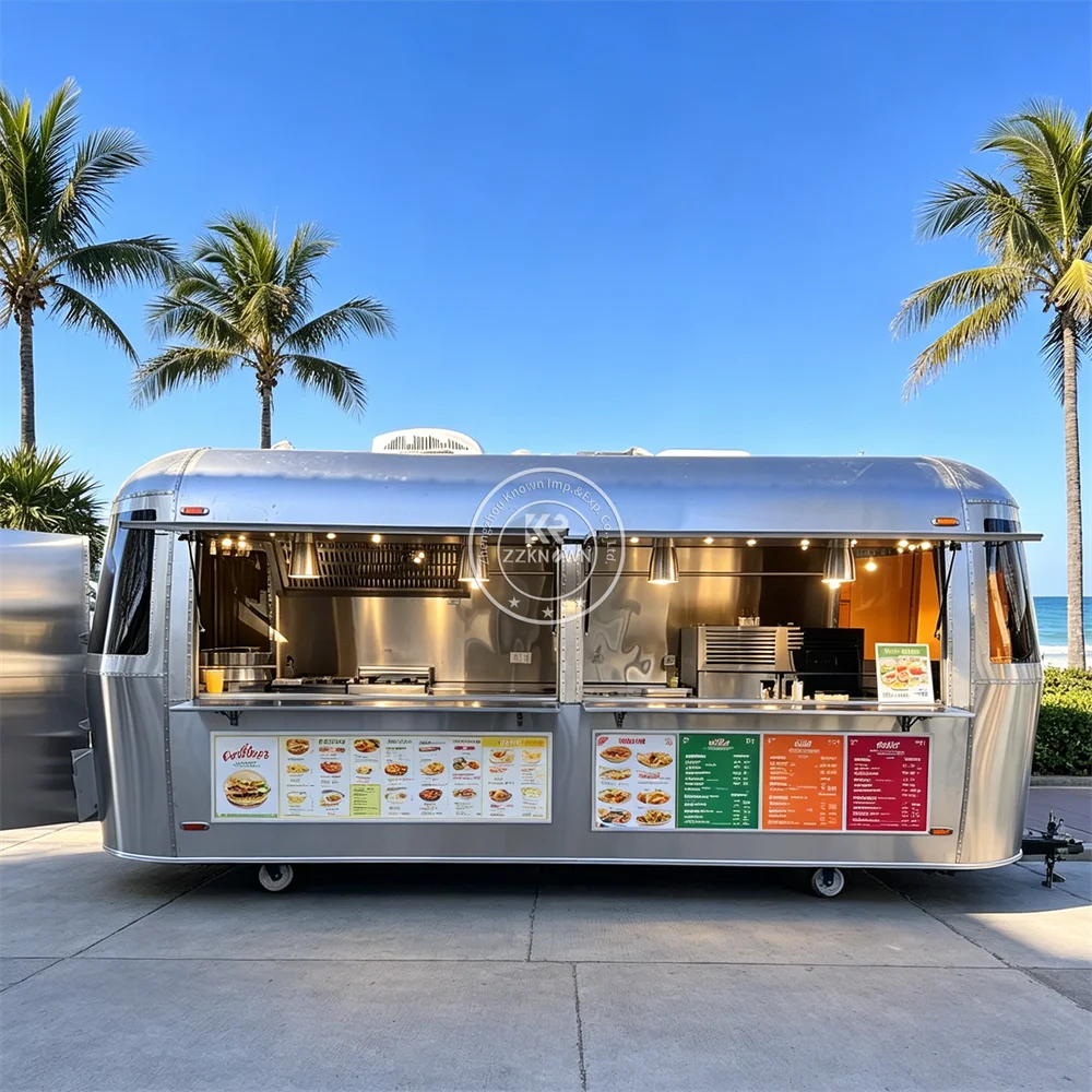 Camión de Comida Móvil para Donuts, Remolque de Comida Personalizado en EE. UU. con Instalaciones Completas para Catering