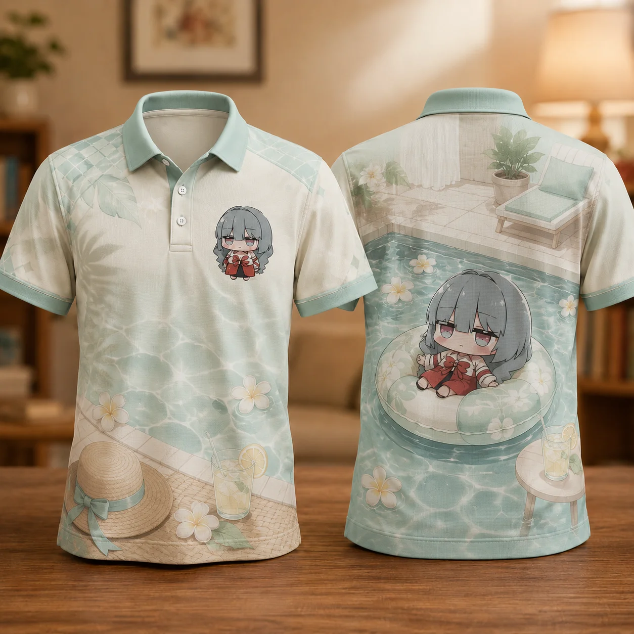 Phrolova Cute Chibi Anime Polo Shirt Kawaii Manga Girl 3D Print Quick Dry Breathable Summer Short Sleeve Casual Cosplay Top