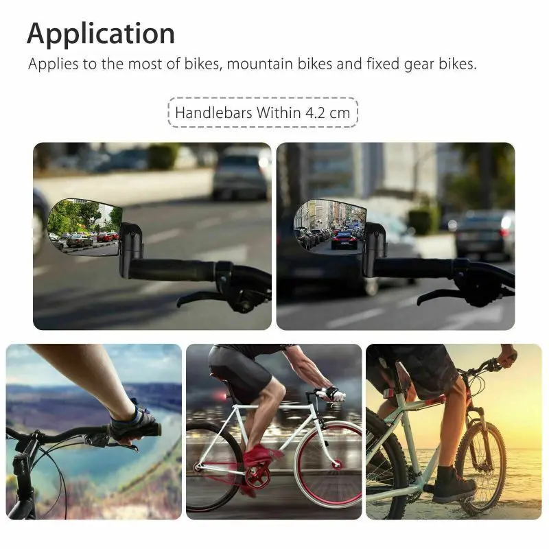 360° Rotate Bike Bicycle Cycling Side Rear View Handlebar Best Rearview Mirror Bicycle Accessories Exterior Parts