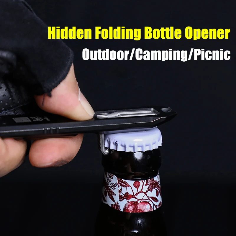 MUYI Push Slider Cyber Mecha EDC Titanium alloy Outdoor Tactical Bottle Opener Multi-functional Crowbar Screwdriver