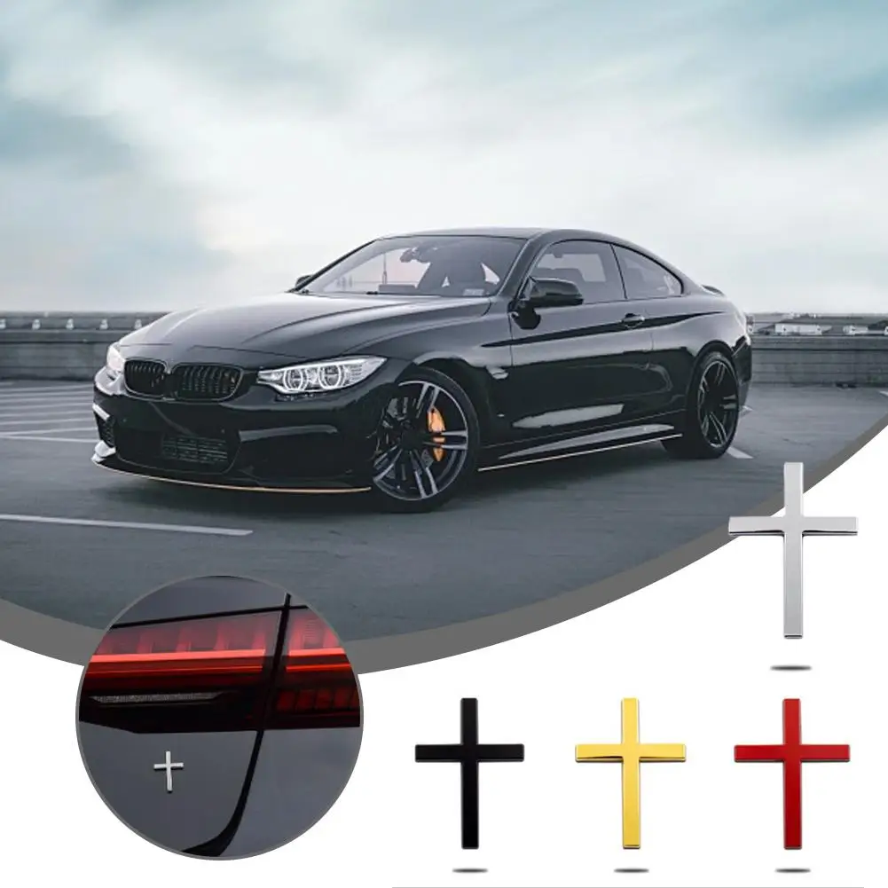 

2Pcs 3D Metal Cross Car Body Stickers Rear Car Body Stickers Personalized Weatherproof Cover Scratch Decorative Stickers Q8V0