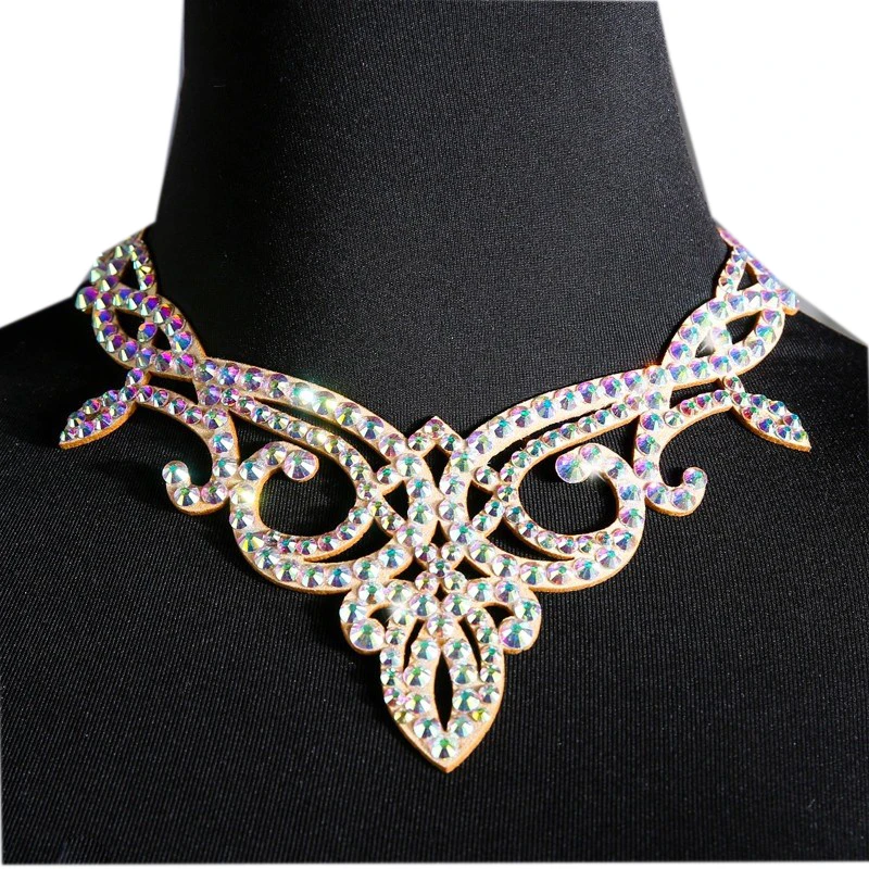 Belly Dance Necklace Rhinestone Chain Female Adult High-End Stage Profession Performance Competition Accessories Dance Jewellery