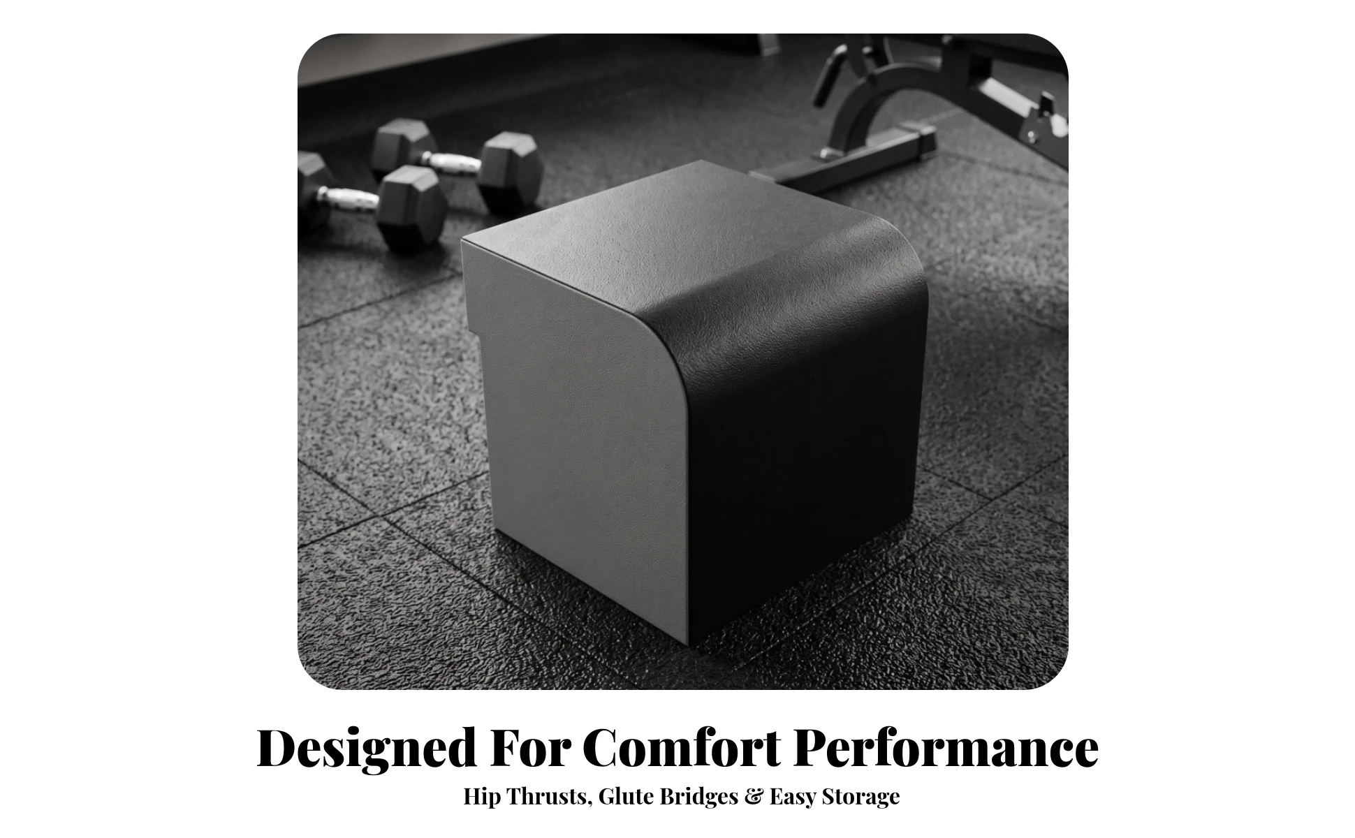 Hip Thrust Box with Padded Top Compact Hip Thrust Box Fitness Equipment Anti-Slip for Home Gym