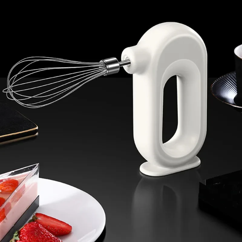 

Portable Mini Cordless Hand Mixer Whisk Rechargeable With Stainless Steel Whips 4 Speed Egg Butter Cream Kitchen Baking
