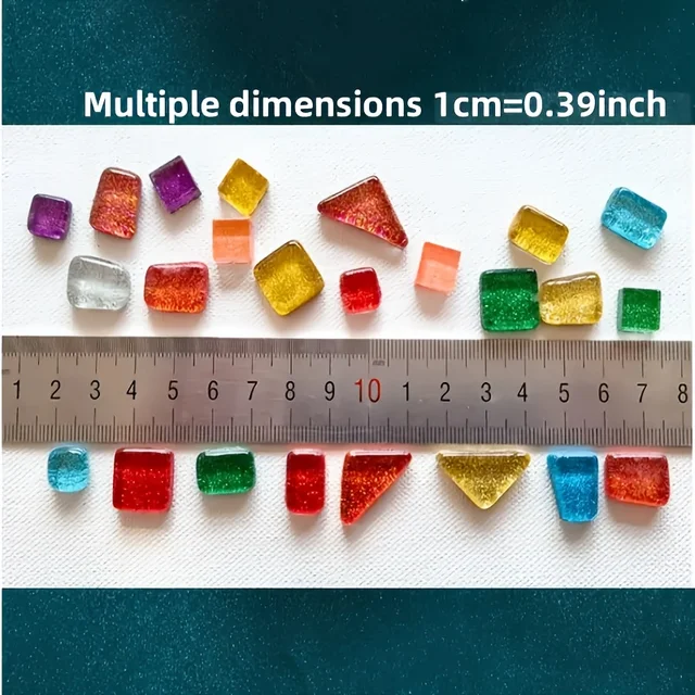 100g/3.5oz Tiny Mixed Color Irregular  Glass Mosaic Tiles - Vibrant Decorative Accents for Bathroom, Kitchen, and Art Pro 2