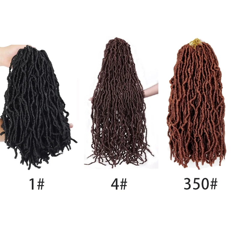 18-дюймовые синтетические мягкие локоны для вязания крючком, 7 упаковок, искусственные локоны, вязанные крючком волосы, предварительно закрученные в петлю, локоны богини, вязанные крючком косы для волос