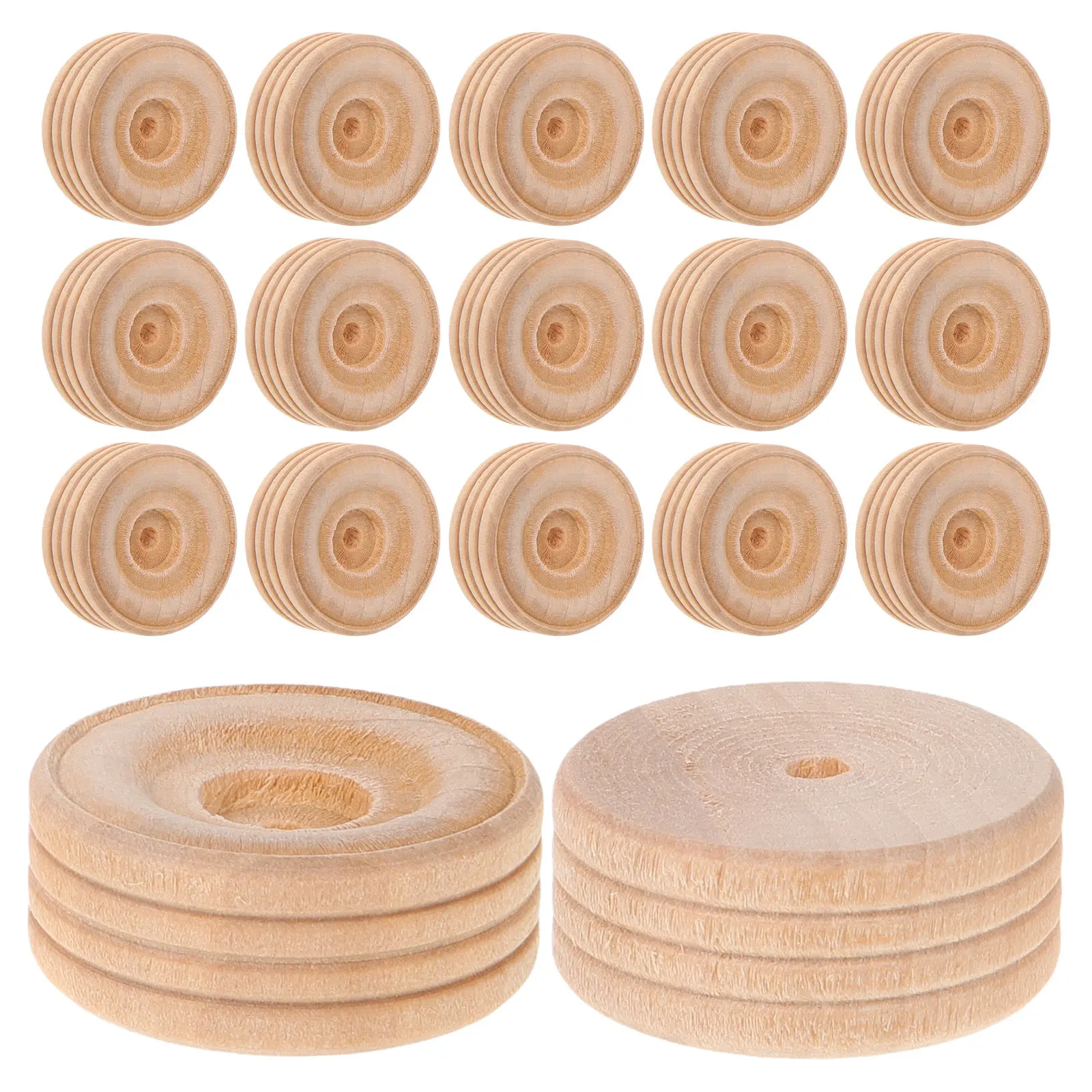 

20Pcs Wooden Wheels Mini Natural Wood DIY Car Craft Parts Educational Painting Creative Projects for Kids Wooden Wheels for Toys