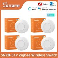 SONOFF SNZB-01P Zigbee Wireless Switch Button Smart Scene Switch Two Way Smart Home Control For EWeLink APP Alexa Smartthings