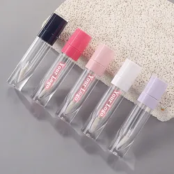 Custom Logo Lip Gloss Bottle Black Rose Pink Empty Lipgloss Tube Lip Tint Oil Containers Tubes Wholesale Bulk for Business 50pcs