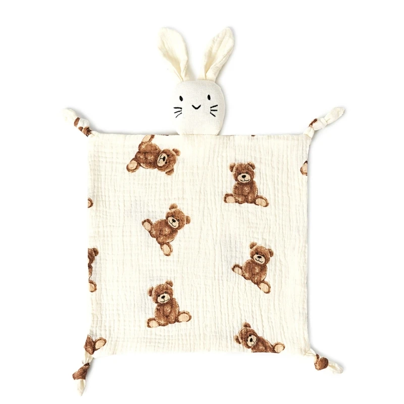 Beruhigt Beschwichtigungstuch, Lätzchen, süßes Kaninchen, Kuschelspielzeug, Schlafpuppe für Neugeborene