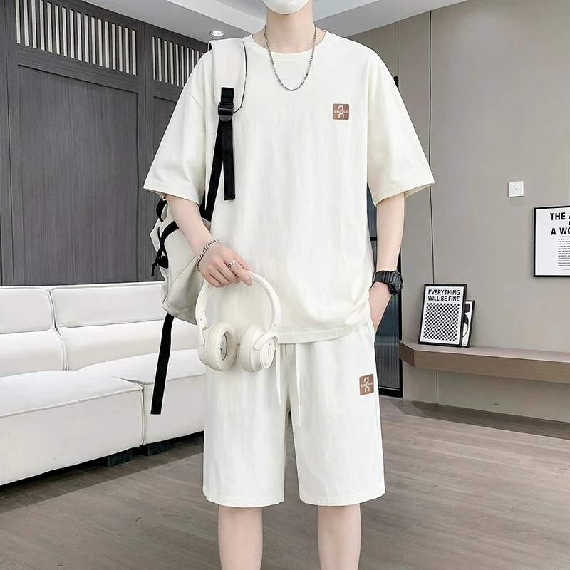 【T-Shirt + 5-Point Shorts】Men's T-Shirt Set New Summer Fashion Unique Tie-Dye Street Style Trendy Sports Casual Two-Piece Suit view 5