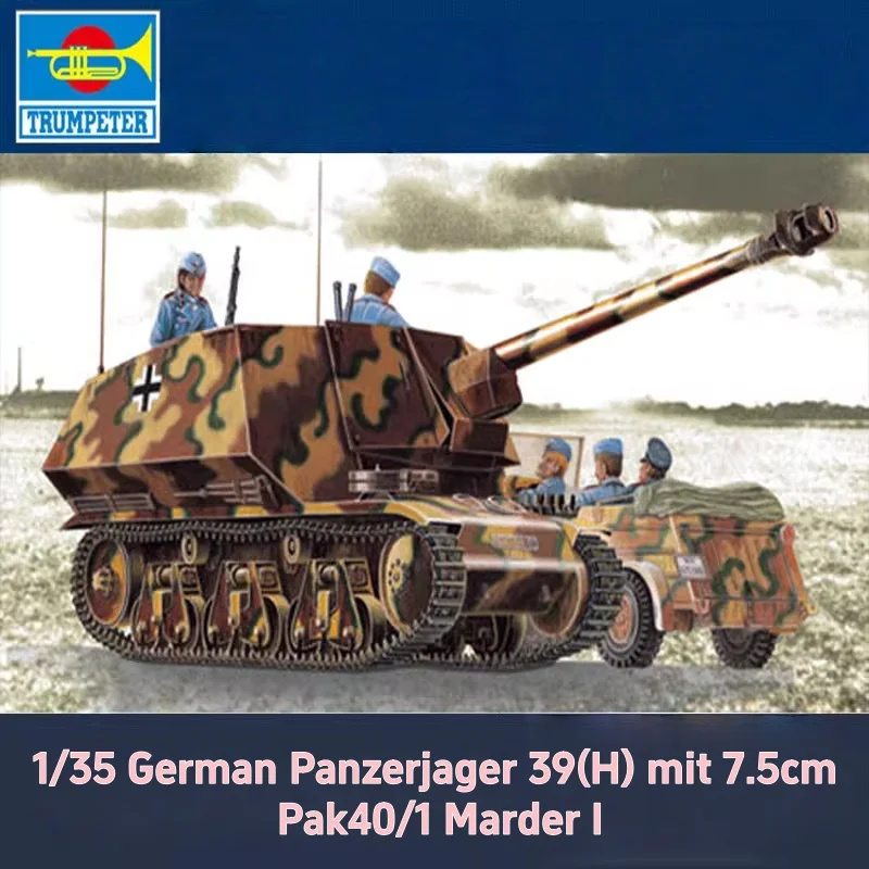 TRUMPETER 1/35 Немецкий Panzerjager 39 (H) с диагональю 7,5 см Pak40/1 Marder I Пластиковая сборная модель головоломки