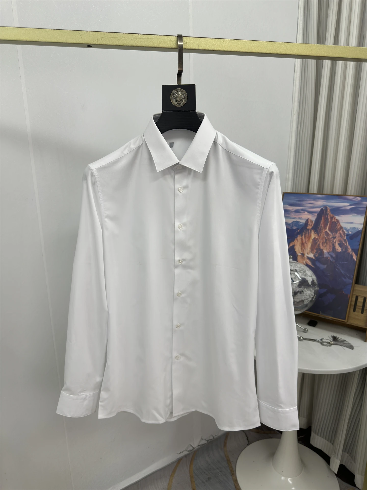 

Busin Casual Long Sve White irt for Men Commute Formal Tailored Fit Polyester Fiber Breathable irt Stand Edition