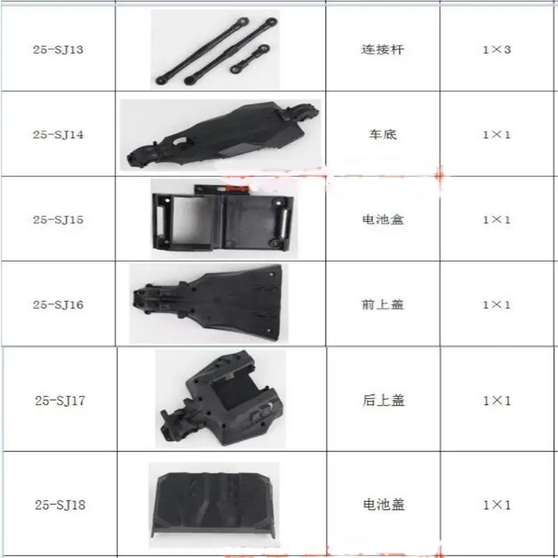 XLH 9125 1/10 RC Car Spare Parts Complete parts 25-SJ01~25-SJ18 25-ZJ01~ZJ09 shell Swing arm tire Drive shaft  Shock frame etc