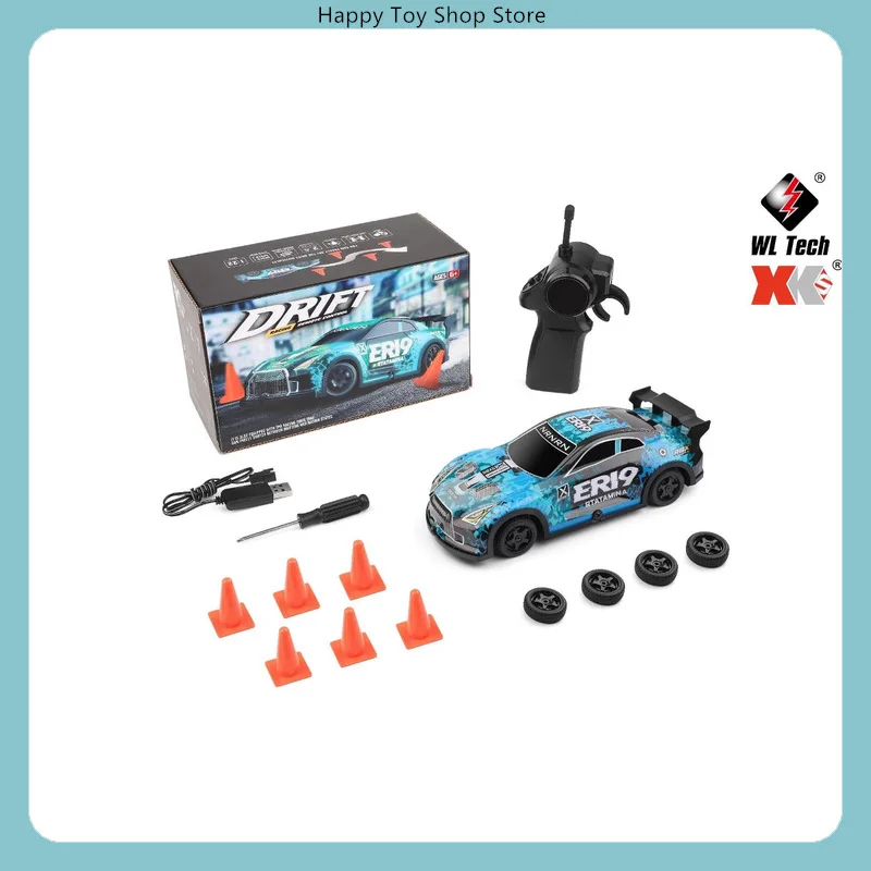 WLtoys 22206 1/22 4WD RC Drift Car Brushed Motor High-Speed Racing Model with LED Lights & Dual Tire Set RTR