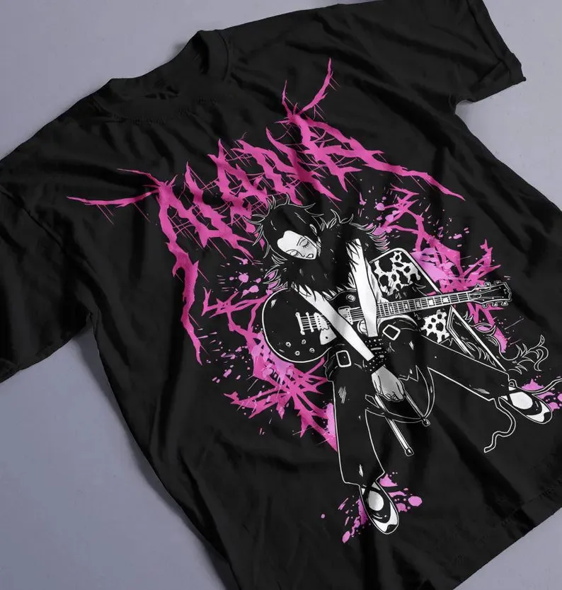 NANA Retro Thrash‑Metal Guitarist Punk Graphic T-Shirt Cotton Men Women Vintage Style Streetwear Tee