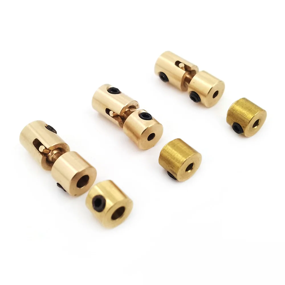 1PC Metal Coupling Universal Joint 2mm 2.3mm Motor Shaft to 2mm 3mm Boat Shaft Brass Coupler Adapter for RC Boat Marine Ship