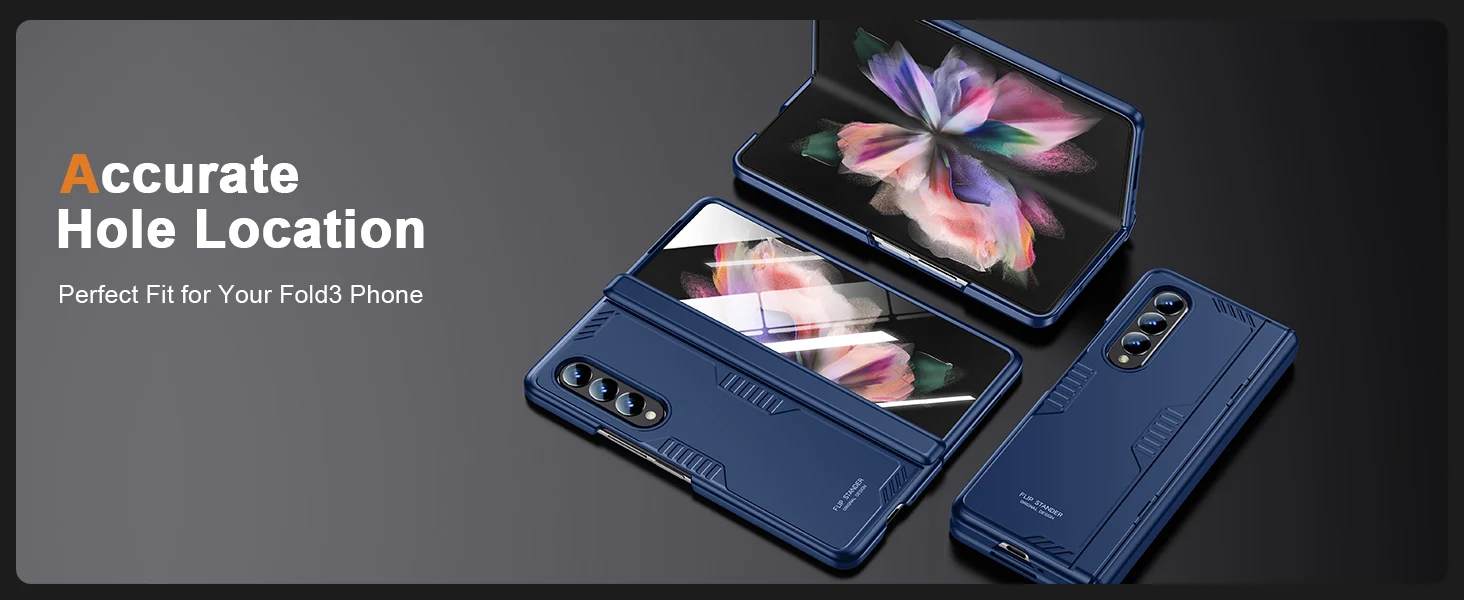 Stoß feste schlanke Hülle für Samsung Galaxy Z Fold 3 4 5 Scharnier Schutzhülle mit verstecktem Ständer eingebauter HD-Displays chutz – Detail 10