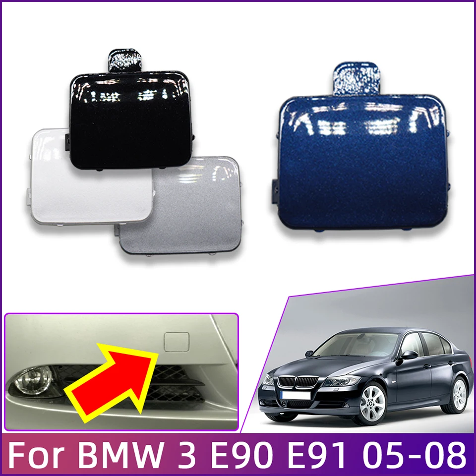 

Front Bumper Towing Hook Cover For BMW E90 E91 318 320 325 330 2005-2008 Painted Tow Eye Garnish Trim Cap Lid Car Accessories