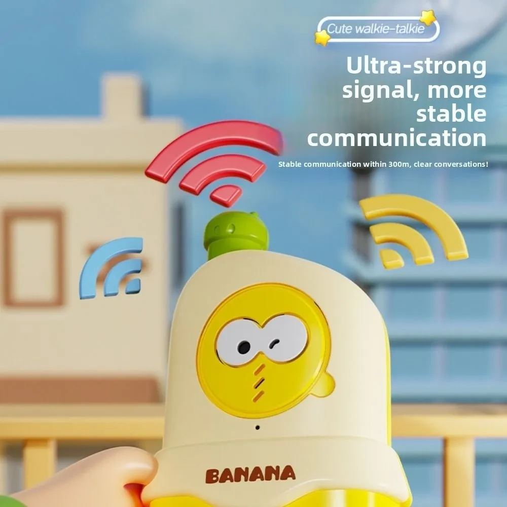 2Pcs Banana Walkie Talkie Spielzeug Cartoon Auto Styling Tragbare Drahtlose Walkie-Talkies Transceiver Batterie Betrieben